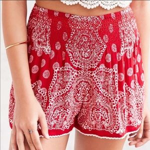 Urban Outfitters Red Printed Shorts